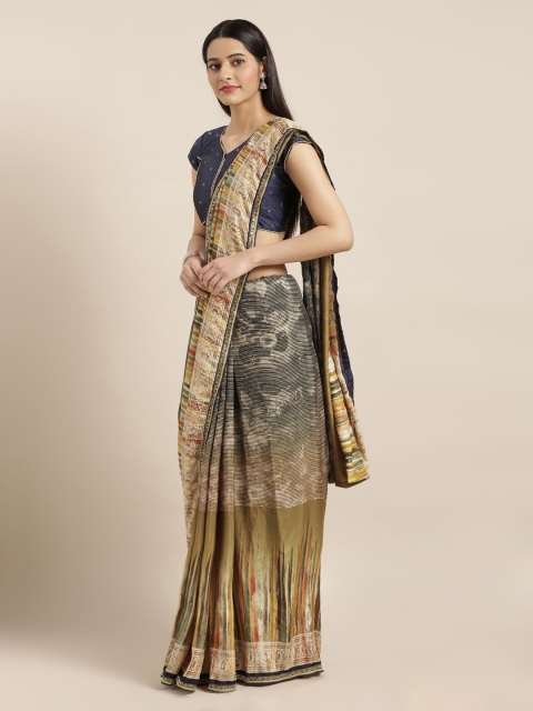 Mitera Multicoloured Printed Poly Georgette Saree, Multi
