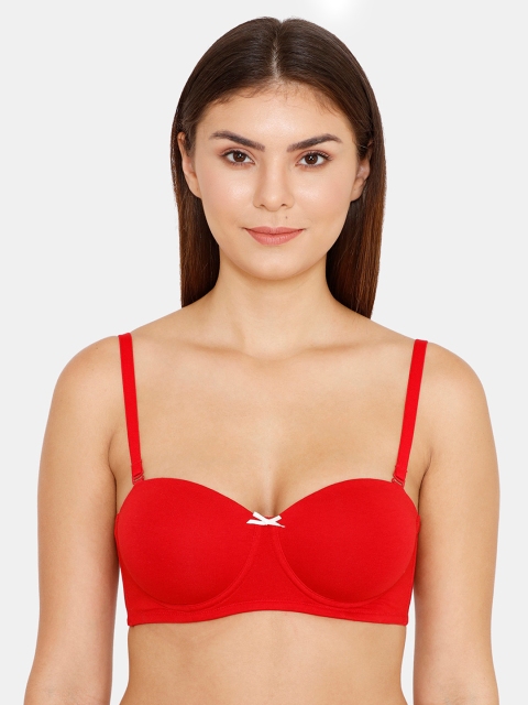 Zivame Red Solid Underwired Lightly Padded T-shirt Bra ZI1134CORE00RED