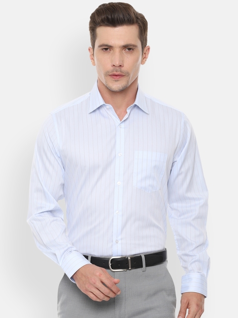 Van Heusen Men Blue Regular Fit Striped Formal Shirt