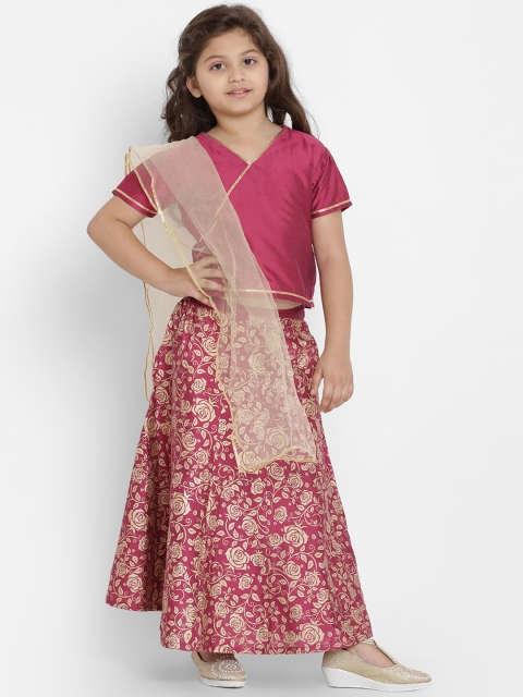 Bitiya by Bhama Girls Burgundy & Beige Solid Ready to Wear Lehenga & Blouse with Dupatta
Bitiya by Bhama Girls Burgundy & Beige Solid Ready to Wear Lehenga & Blouse with Dupatta
