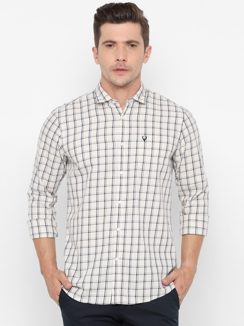 Solly Jeans Co. Men Beige Regular Fit Checked Casual Shirt