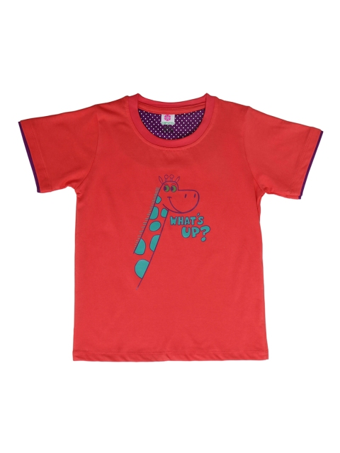 Chipbeys Boys Red Printed Round Neck T-shirt