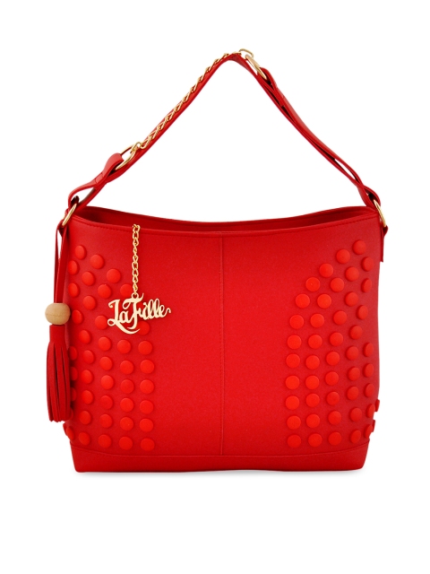 LaFille Red Embellished Handheld Bag