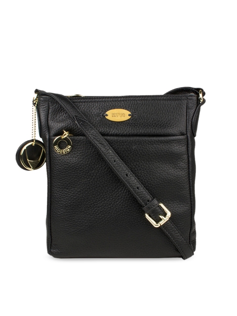 Hidesign Black Textured Leather Sling Bag