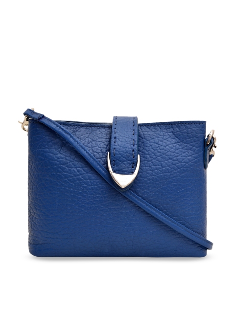 Hidesign Blue Textured Leather Sling Bag