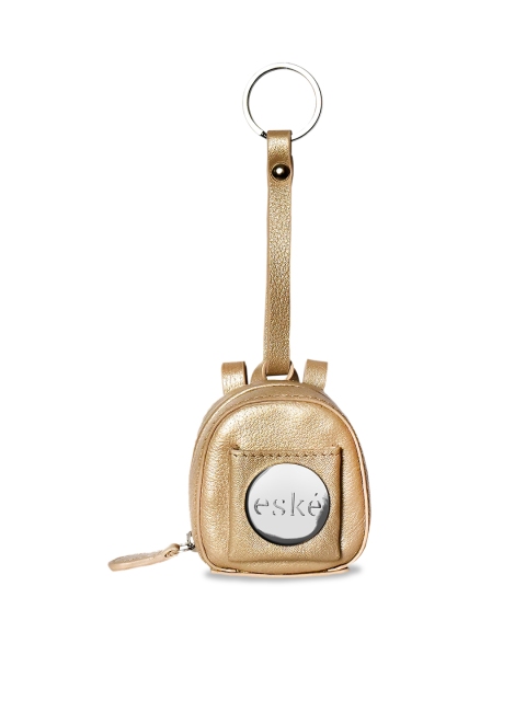 Eske Unisex Gold-Toned Handcrafted Leather Dunn Keychain