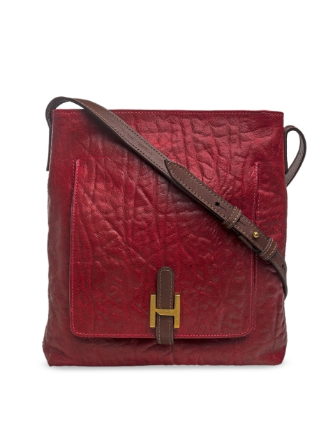 Hidesign Red Elephant Skin Textured Leather Sling Bag