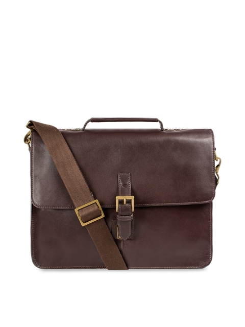 Hidesign Men Brown Solid Leather Messenger Bag