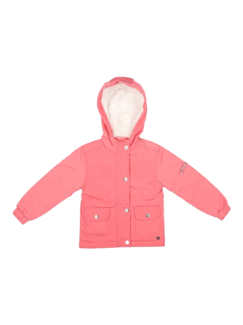 Allen Solly Junior Girls Pink Solid Jacket