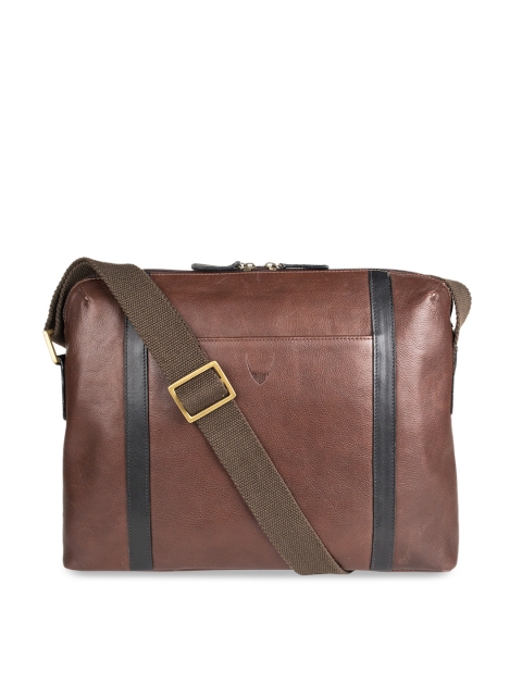 Hidesign Men Brown Solid Leather Laptop Bag