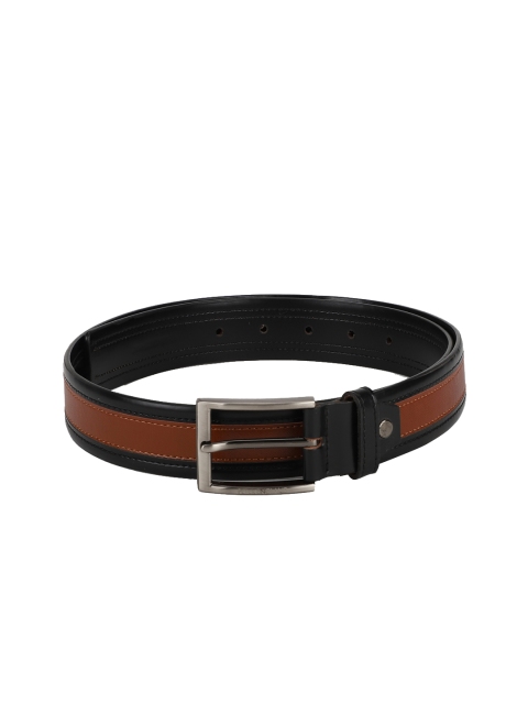 Peter England Men Brown Textured Leather Belt