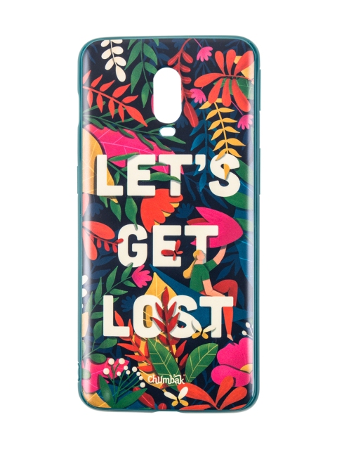 Chumbak Teal Blue & Green Printed Lets Get Lost OnePlus 6T Mobile Case