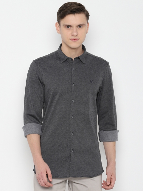 Allen Solly Sport Men Grey Regular Fit Self Design Casual Shirt