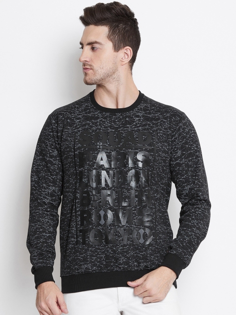 Duke Men Black Printed Sweatshirt