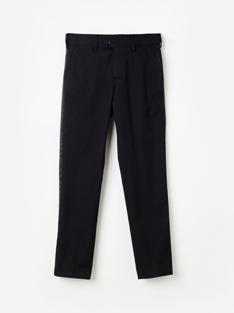 Fame Forever by Lifestyle Boys Black Slim Fit Solid Regular Trousers