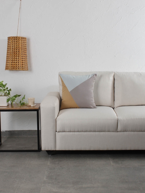 House This Grey & Brown Single Colourblocked Square Cushion Covers
