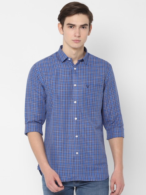 Allen Solly Men Blue Slim Fit Checked Casual Shirt