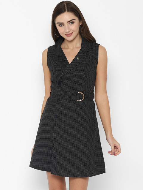 Allen Solly Women Black & Grey Printed Shirt Dress 
Allen Solly Women Black & Grey Printed Shirt Dress