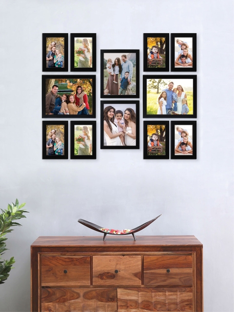 RANDOM Set of 12 Black Solid Synthetic Collage Photo Frames