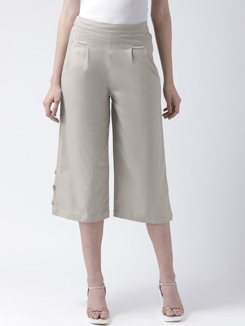 Leo Sansini Women Beige Flared Solid Parallel Trousers