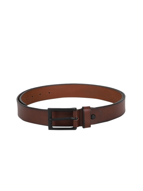 Peter England Men Brown Solid Leather Belt