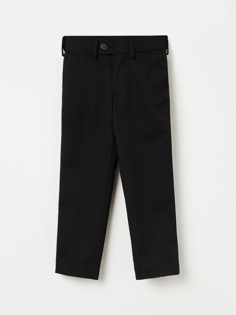 Fame Forever by Lifestyle Boys Black Slim Fit Solid Regular Trousers