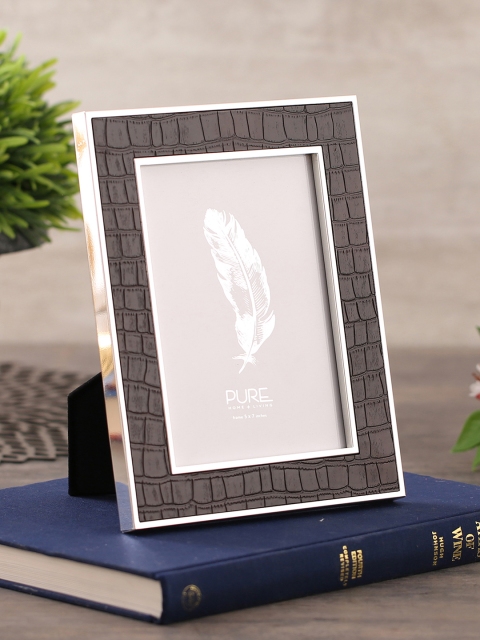 Pure Home and Living Brown Crocodile Skin Textured Table-Top Photo Frame
