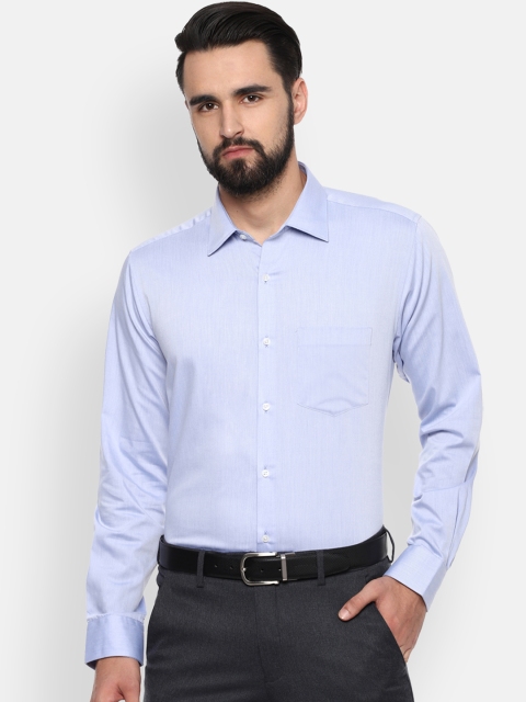 Van Heusen Men Blue Loose Fit Solid Formal Shirt