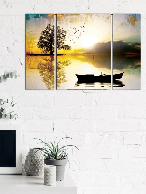 eCraftIndia Set of 3 Yellow & Black Scenic River View Premium Canvas Sunboard Painting
eCraftIndia Set of 3 Yellow & Black Scenic River View Premium Canvas Sunboard Painting