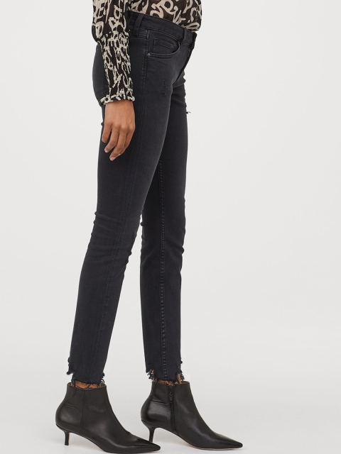 H&M Women Black Super Skinny Low Ankle Jeans