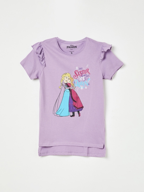 Fame Forever by Lifestyle Girls Lavender Printed High-Low Top