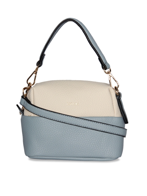 ESBEDA Blue & Beige Colourblocked Handheld Bag