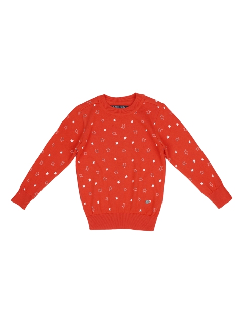 Allen Solly Junior Girls Orange Printed Pullover Sweater