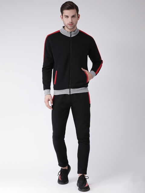 Club York Men Black & Red Solid Tracksuit