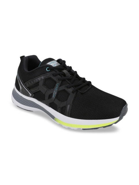 Campus Men Black Mesh Running Shoes