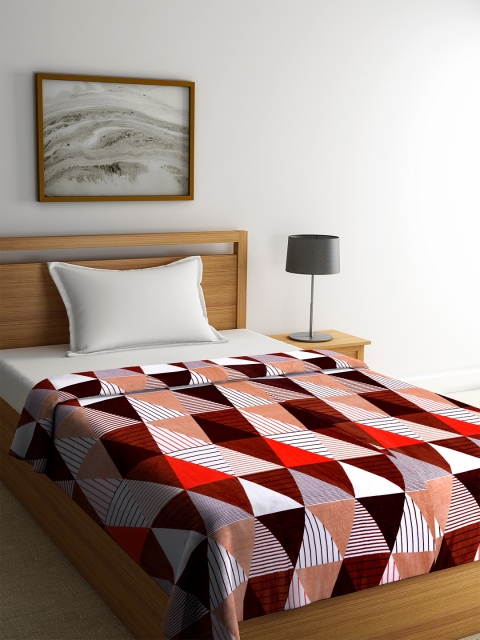 Portico New York Multicoloured Geometric AC Room 210 GSM Single Bed Blanket, Multi
