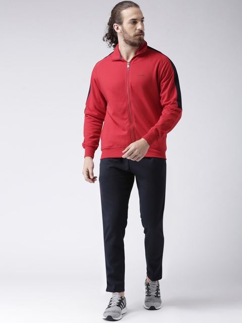 GRIFFEL Red & Black Solid Tracksuit
