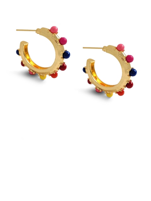Foxy Sperks Gold-Plated Circular Half Hoop Earrings