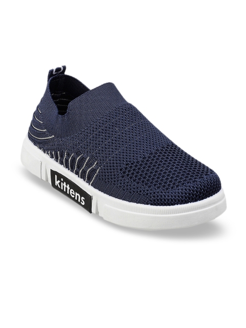Kittens Boys Navy Blue Slip-On Sneakers