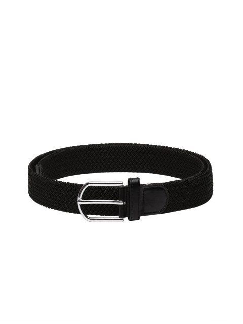 CRUSSET Unisex Black Solid Belt
