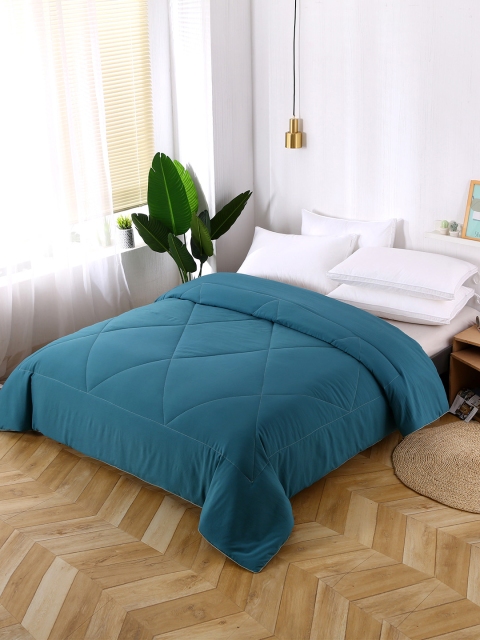 URBAN DREAM Teal Blue Solid AC Room 120 GSM Double Bed Comforter