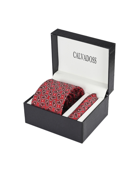 Calvadoss Men Red & Black Accessory Gift Set