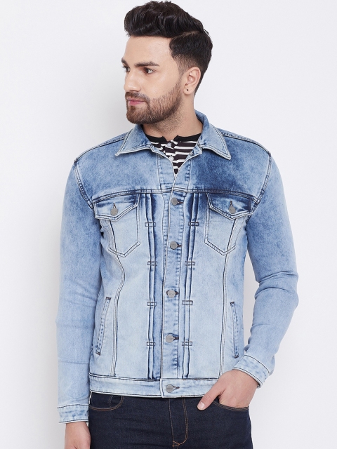 KROSSSTITCH Men Blue Solid Lightweight Denim Jacket