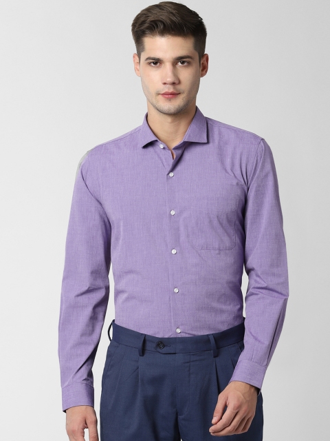 Peter England Men Lavender Slim Fit Striped Formal Shirt