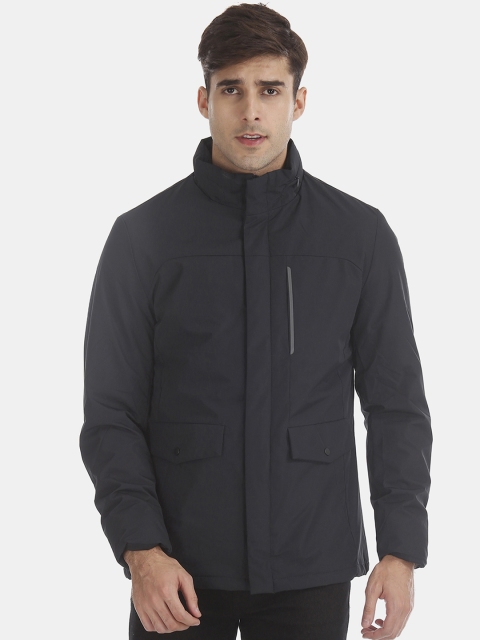 Arrow Sport Men Navy Blue Solid Padded Jacket Jacket