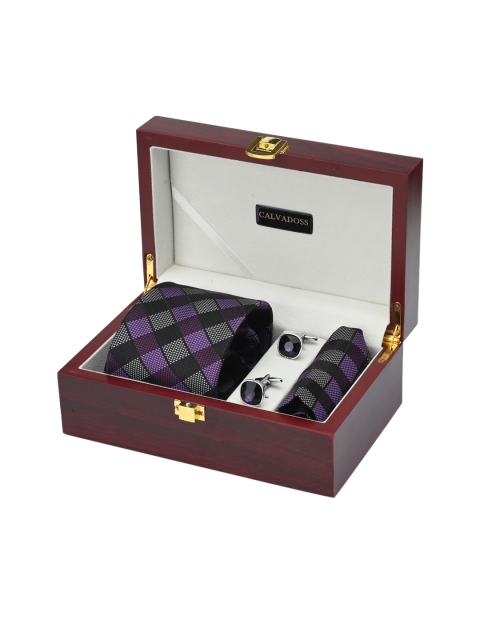 Calvadoss Men Purple & Black Accessory Gift Set