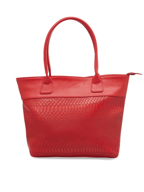 Tarusa Red Snake Skin Textured Handheld Bag