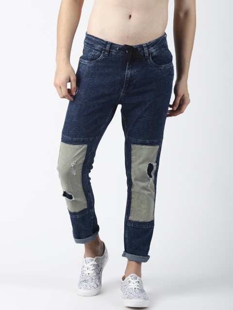 SHELTR Men Blue Regular Fit Mid-Rise Mildly Distressed Jeans