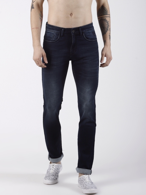 Rex Straut Jeans Men Blue Slim Fit Mid-Rise Clean Look Jeans