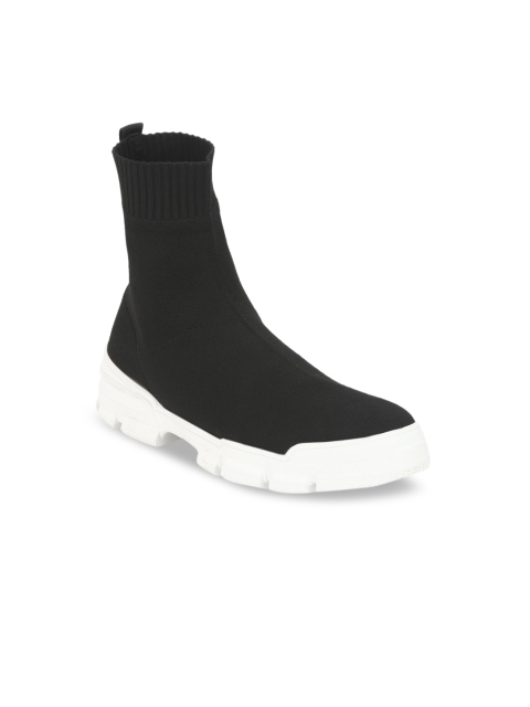 Truffle Collection Men Black High-Top Flat Boots